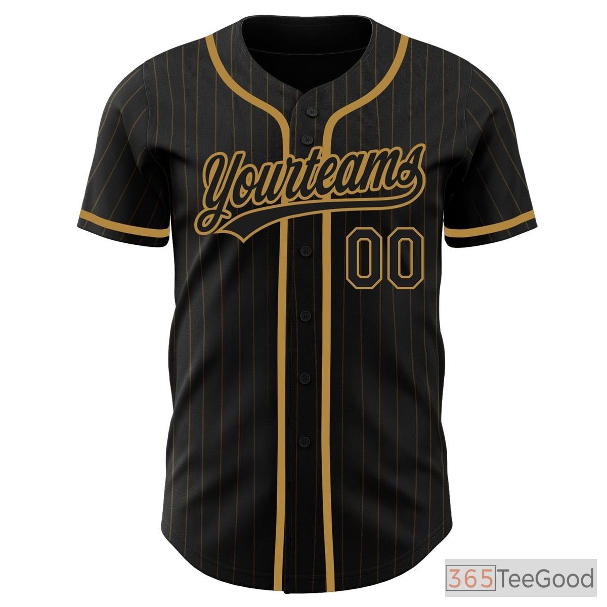 Black Gold Baseball Jersey Tee for Men & Women - Ready for Your Personalized Design