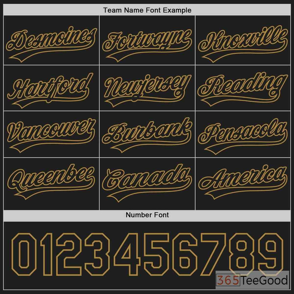 Black Gold Baseball Jersey Tee for Men & Women - Ready for Your Personalized Design