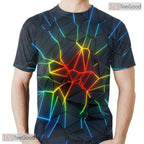 Abstract Black Graphic Print 3D Fashion Casual Unisex T-Shirt For Adults And Teens