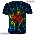 Abstract Black Graphic Print 3D Fashion Casual Unisex T-Shirt For Adults And Teens