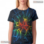 Abstract Black Graphic Print 3D Fashion Casual Unisex T-Shirt For Adults And Teens