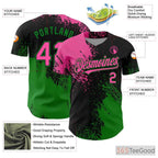 Black, Green & Pink Custom Stitched Baseball Jersey Tee for Men & Women