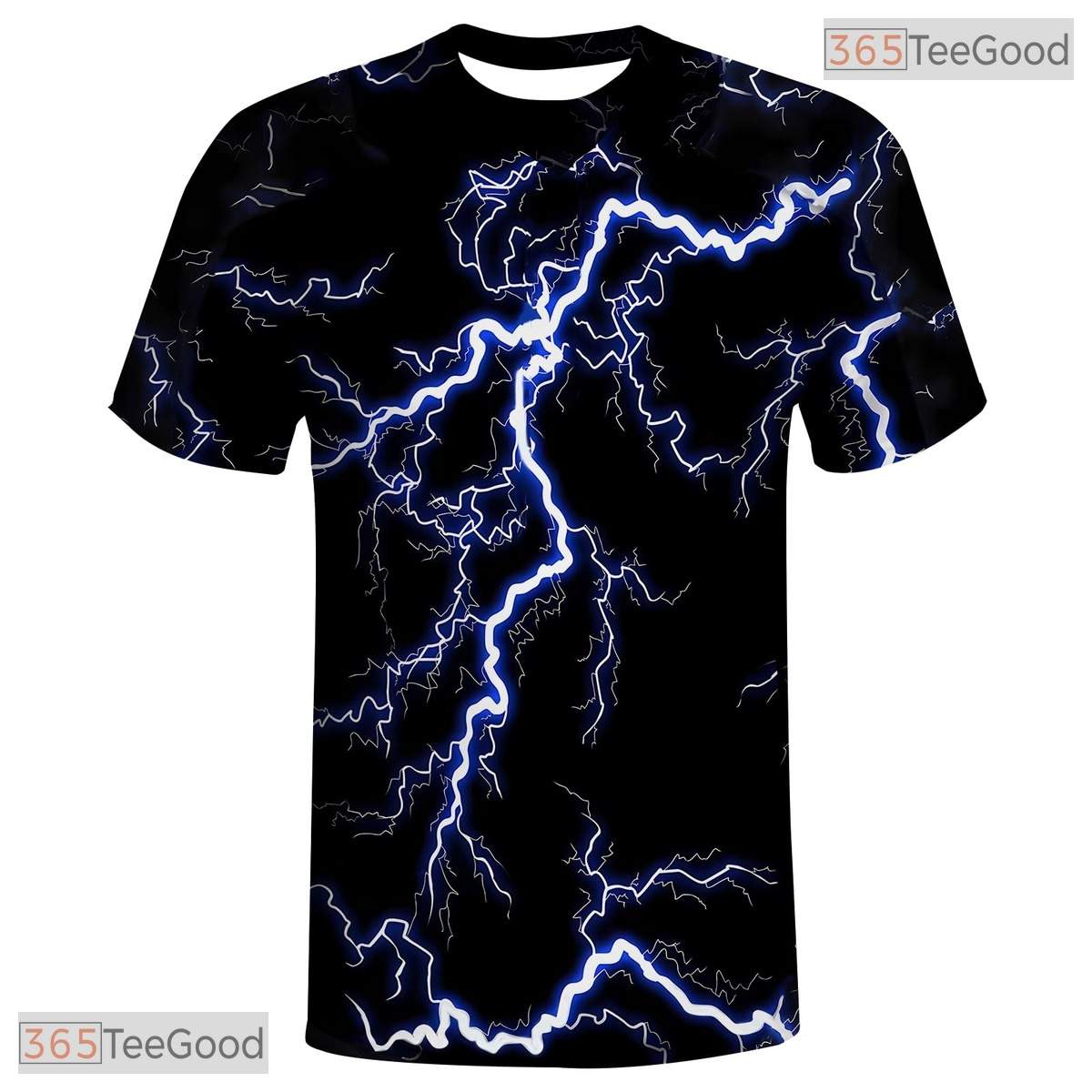Black Lightning American Eagle Flag 3D Graphic Printed Casual Unisex Tee Shirt Styles