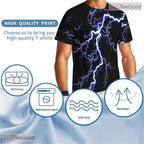 Black Lightning American Eagle Flag 3D Graphic Printed Casual Unisex Tee Shirt Styles