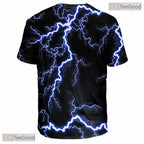Fierce Black Lightning Storm Graphic 3D Printed Casual Unisex Tee Shirt Styles