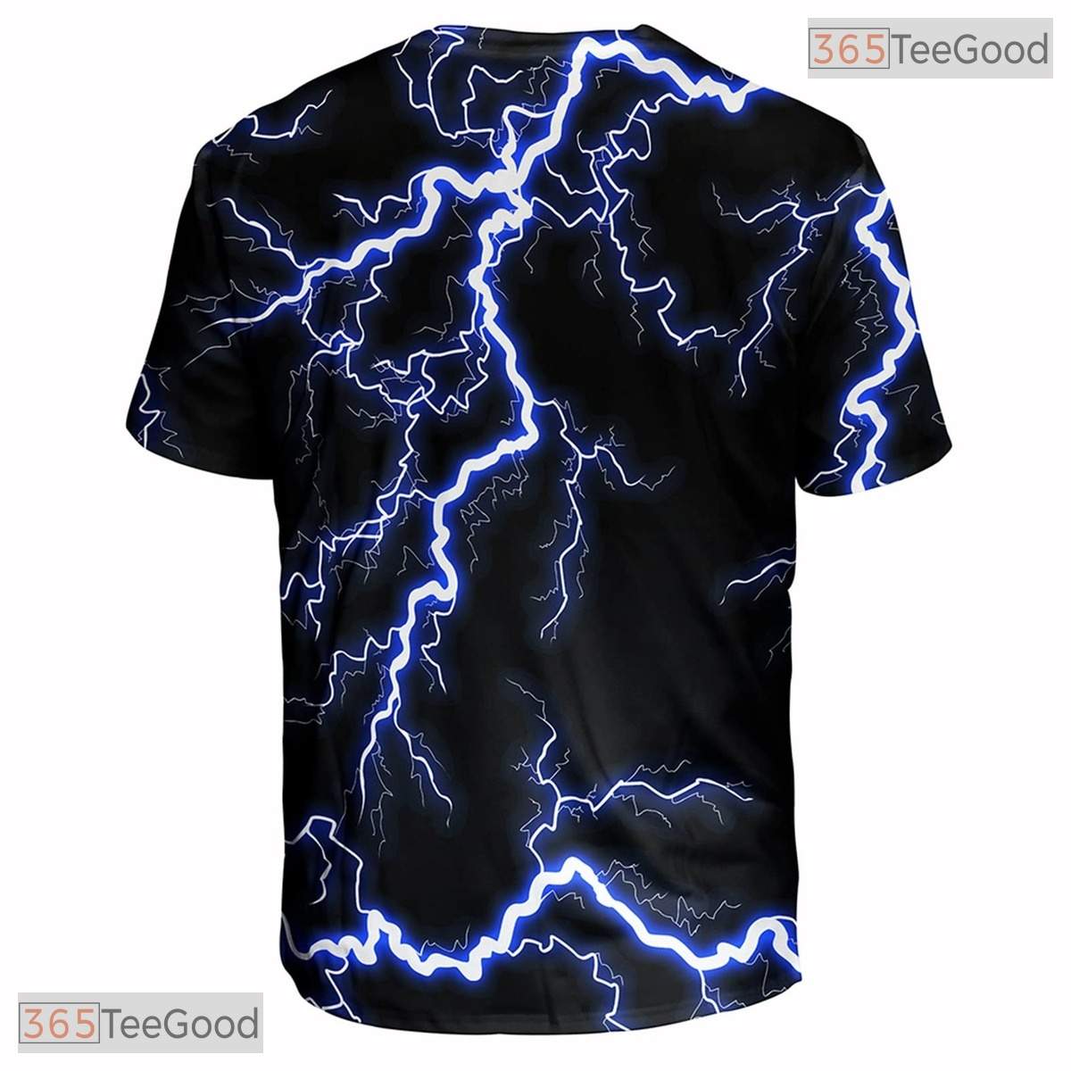Fierce Black Lightning Storm Graphic 3D Printed Casual Unisex Tee Shirt Styles