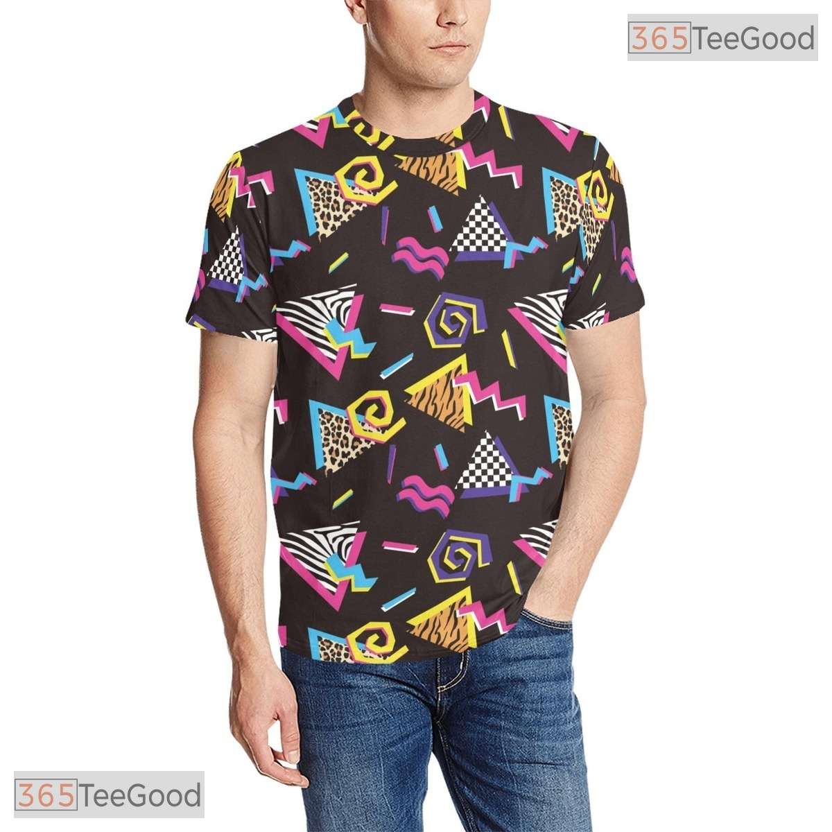 Black Retro Vintage Disco 80s 90s Party Costume 3D Printed Casual Unisex Shirt