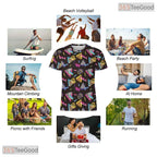 Black Retro Vintage Disco 80s 90s Party Costume 3D Printed Casual Unisex Shirt