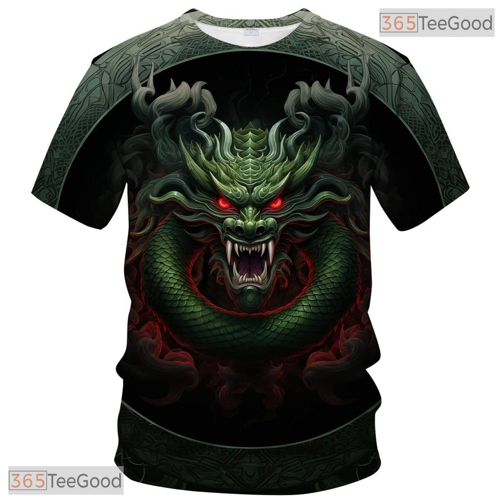 Black Mythology Chinese Dragon Graphic 3D Printed Casual Unisex Tee Shirt Styles