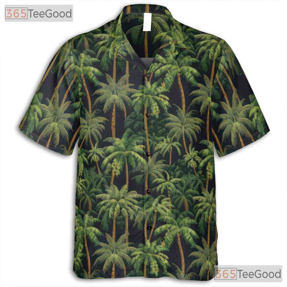Black Palm Tree Tropical Beach Aloha Summer Hawaiian Shirt Unisex Outfit Top