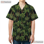 Black Palm Tree Tropical Beach Aloha Summer Hawaiian Shirt Unisex Outfit Top