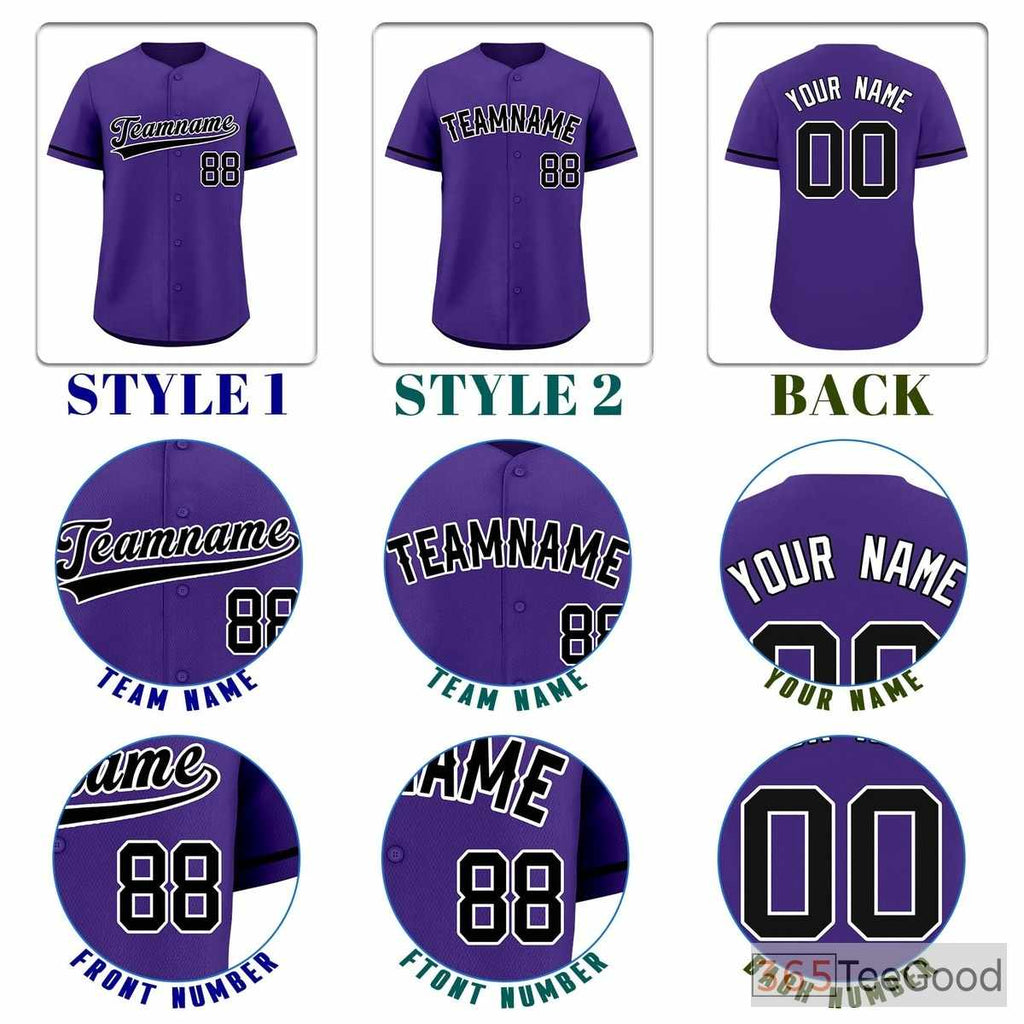 Black Purple Baseball Jersey Tee for Men & Women - Your Premium Base for Custom Designs