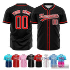 Black Red Baseball Jersey Tee for Men & Women - A comfortable classic for everyday style