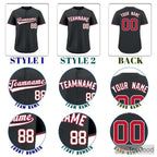 Black Red Baseball Jersey Tee for Men & Women - A Bold Look for Custom Apparel