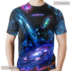 Dark Black Space Graphic Print 3D Fashion Unisex T-Shirt For Adults And Teens Top