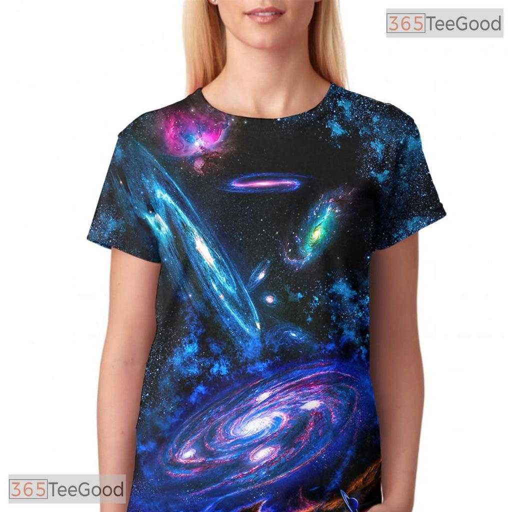 Dark Black Space Graphic Print 3D Fashion Unisex T-Shirt For Adults And Teens Top