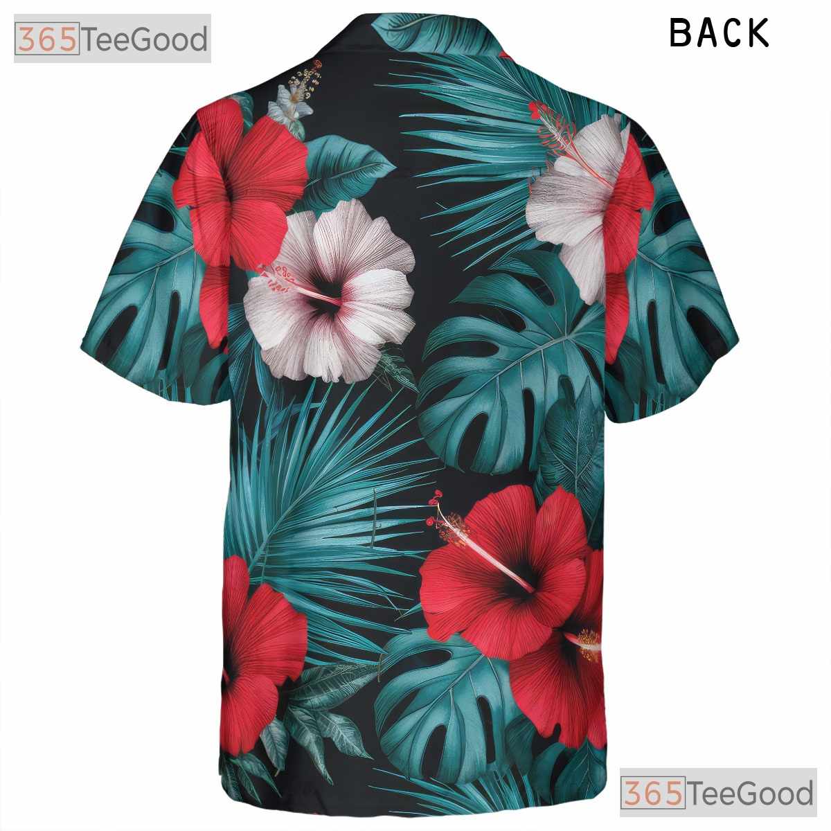 Black Tropical Hibiscus Palm Leaf Aloha Beachwear Hawaiian Shirt Unisex Outfit