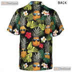 Black Tropical Pineapples Sunglasses Aloha Hawaiian Tee Unisex Vacation Outfit