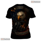 Black White USA Bald Eagle American Flag Style 3D Printed Casual Unisex T-Shirt Styles