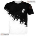 Minimalist Black White Gradient Graphic Art 3D Printed Casual Unisex T-Shirts