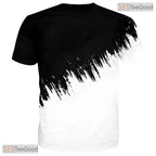 Minimalist Black White Gradient Graphic Art 3D Printed Casual Unisex T-Shirts