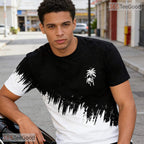 Minimalist Black White Gradient Graphic Art 3D Printed Casual Unisex T-Shirts