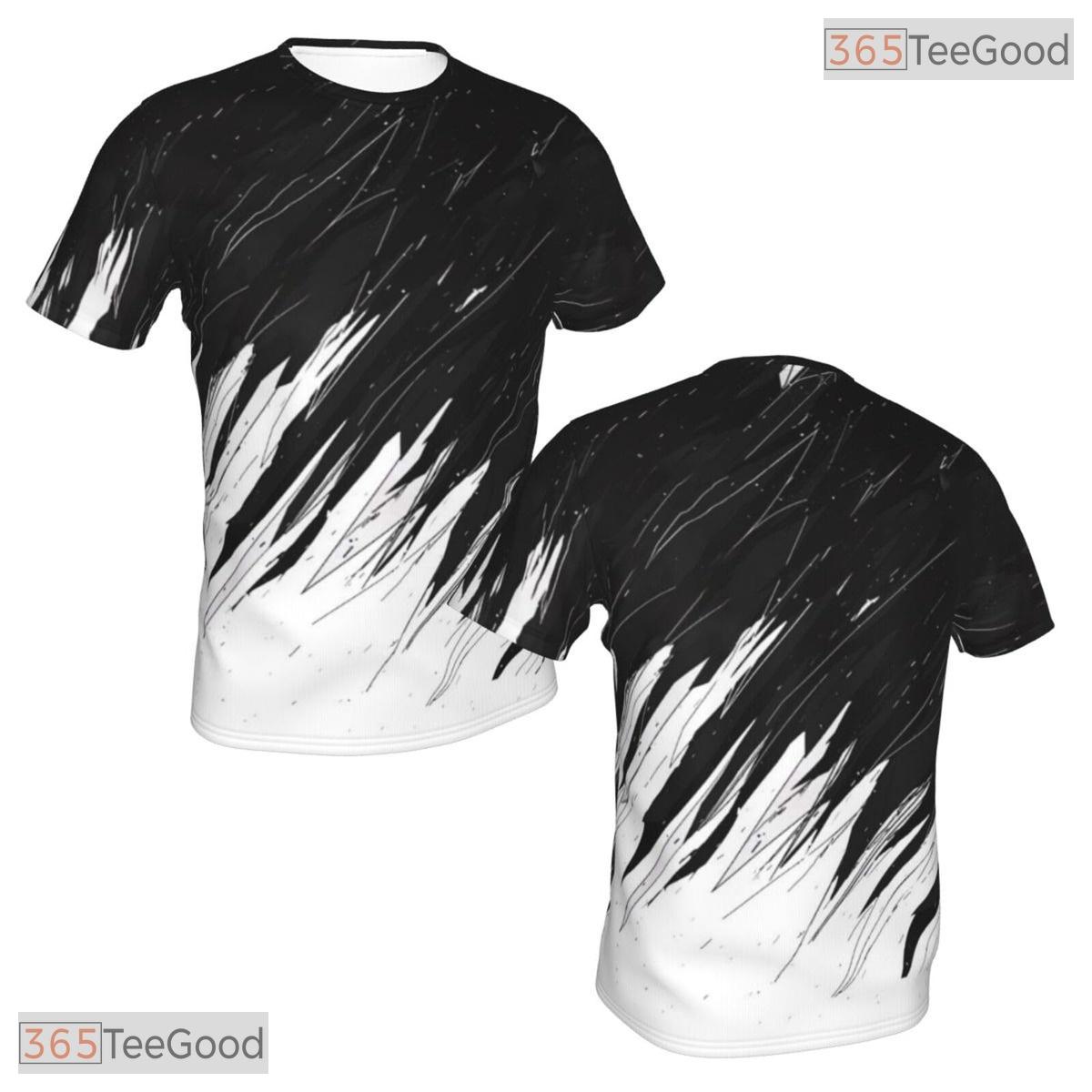 Black White Graffiti Basketball Art 3D Printed Short Sleeve Unisex T-Shirt Tops