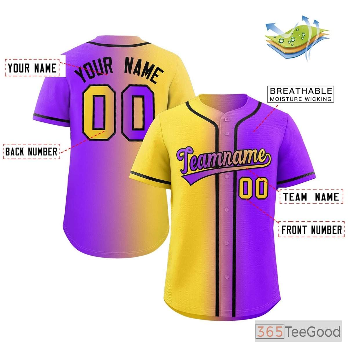 Black, Yellow & Gray Baseball Jersey Tee for Men & Women - A comfortable everyday essential