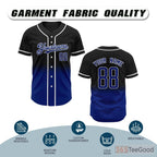 Black & Blue Baseball Jersey Tee for Men & Women - Ideal for custom teams & daily wear