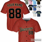 Black & Gold Baseball Jersey Tee with Stitched Name, Number & Logo Details