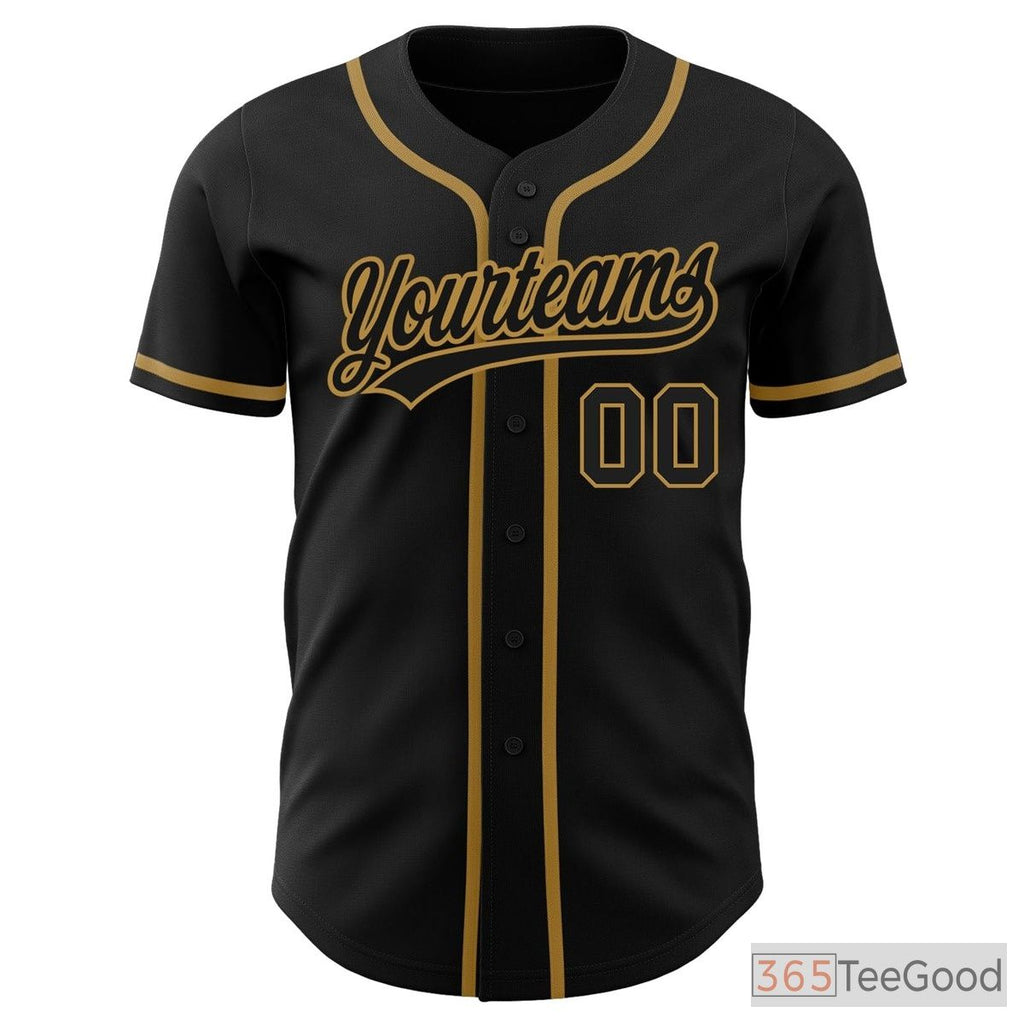 Black & Gold Baseball Jersey Tee for Men & Women - Customizable for Your Look