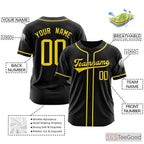 Black & Gold Baseball Jersey for Men & Women - Your Custom Name, Number & Logo