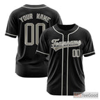 Black & Gray Baseball Jersey for Men & Women - Personalize Your Team Look