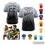 Black & Gray Baseball Jersey Tee for Men & Women - Personalized Stitched Team & Player Look