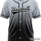 Black & Gray Baseball Jersey Tee for Men & Women - Personalized Stitched Team & Player Look