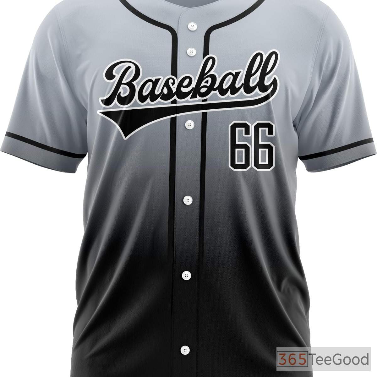 Black & Gray Baseball Jersey Tee for Men & Women - Personalized Stitched Team & Player Look