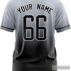 Black & Gray Baseball Jersey Tee for Men & Women - Personalized Stitched Team & Player Look