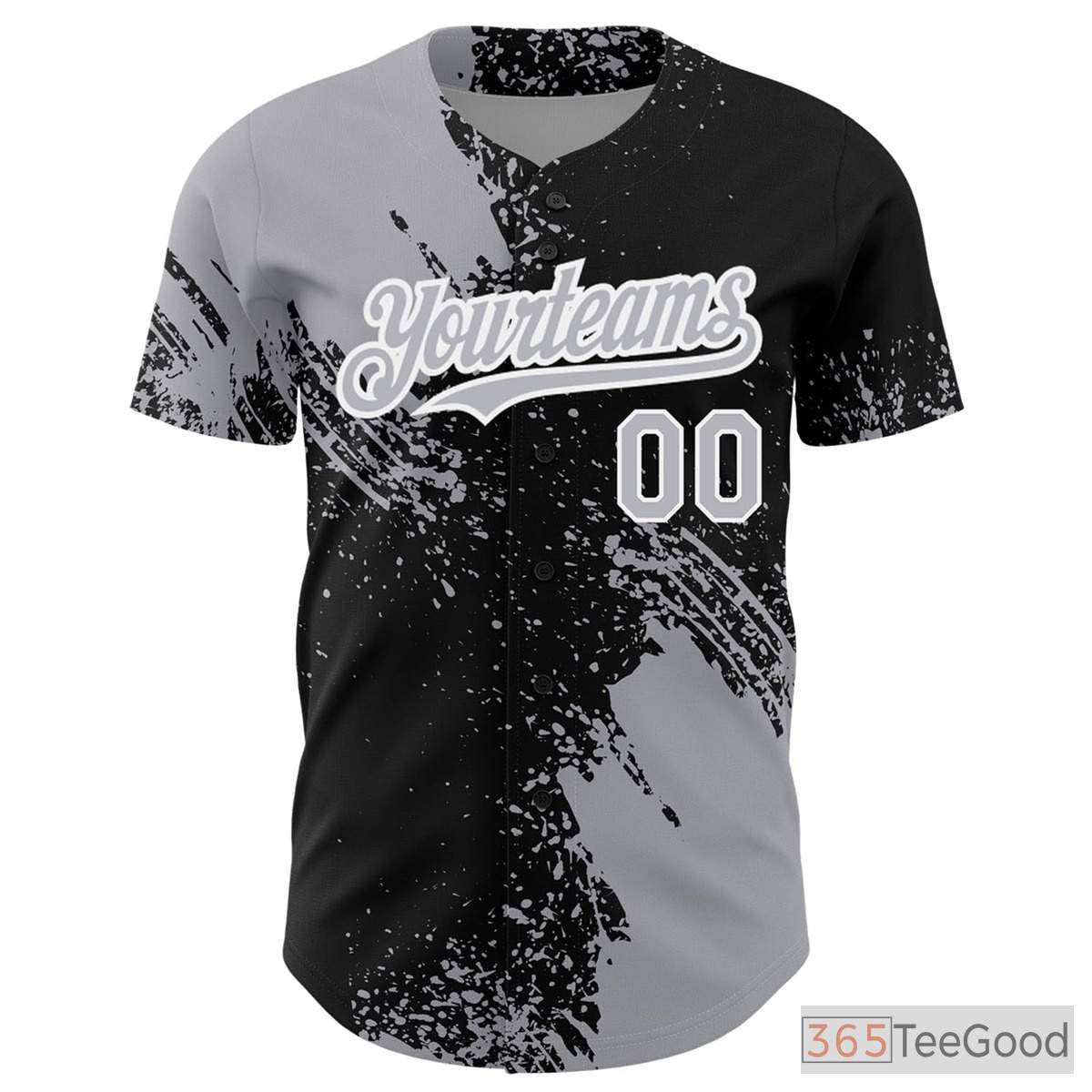 Black & Gray Custom Baseball Jersey Tee for Men & Women - Stitched Player Details