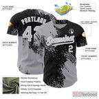 Black & Gray Custom Baseball Jersey Tee for Men & Women - Stitched Player Details