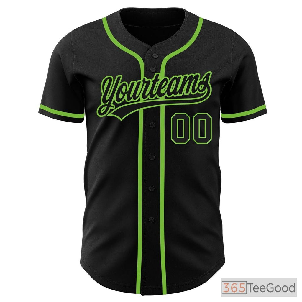 Black & Green Baseball Jersey Tee for Men & Women - Customizable for Team & Fan Style