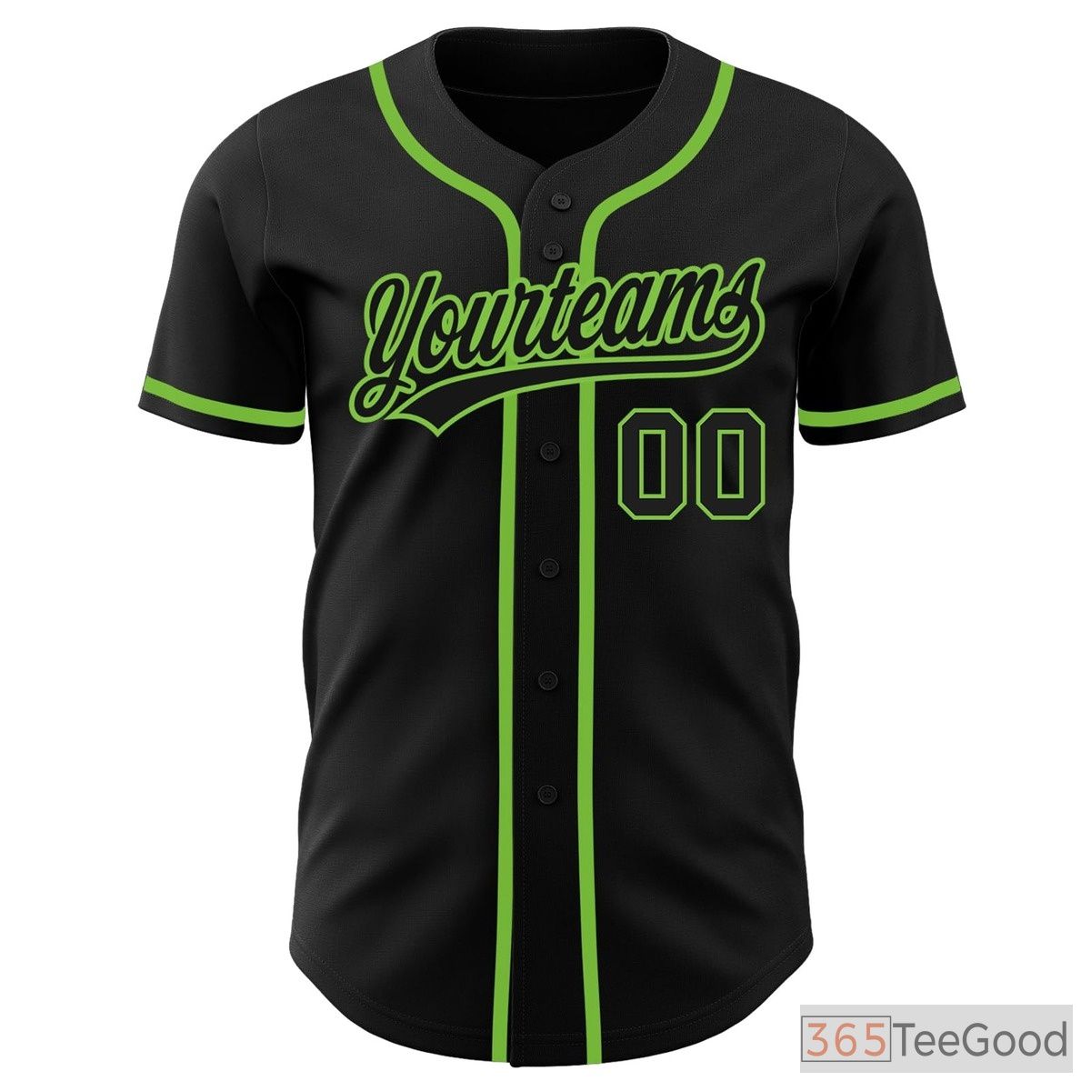 Black & Green Baseball Jersey Tee for Men & Women - Customizable for Team & Fan Style