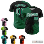 Black & Green Baseball Jersey Tee - Add Your Stitched Name & Number