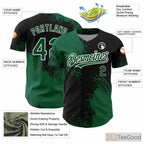 Black & Green Baseball Jersey Tee - Add Your Stitched Name & Number
