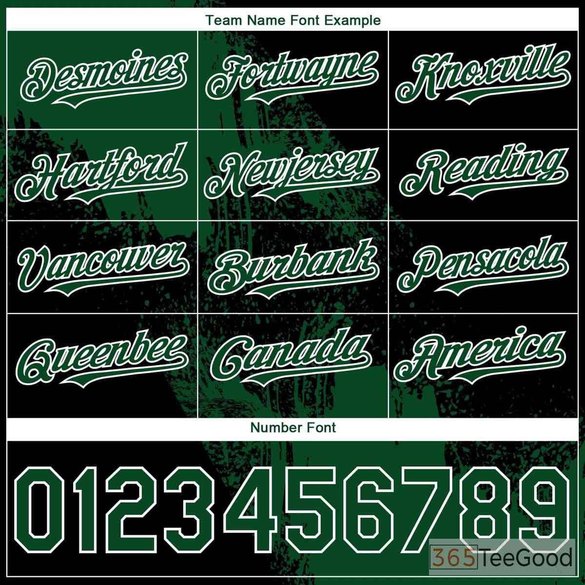 Black & Green Baseball Jersey Tee - Add Your Stitched Name & Number