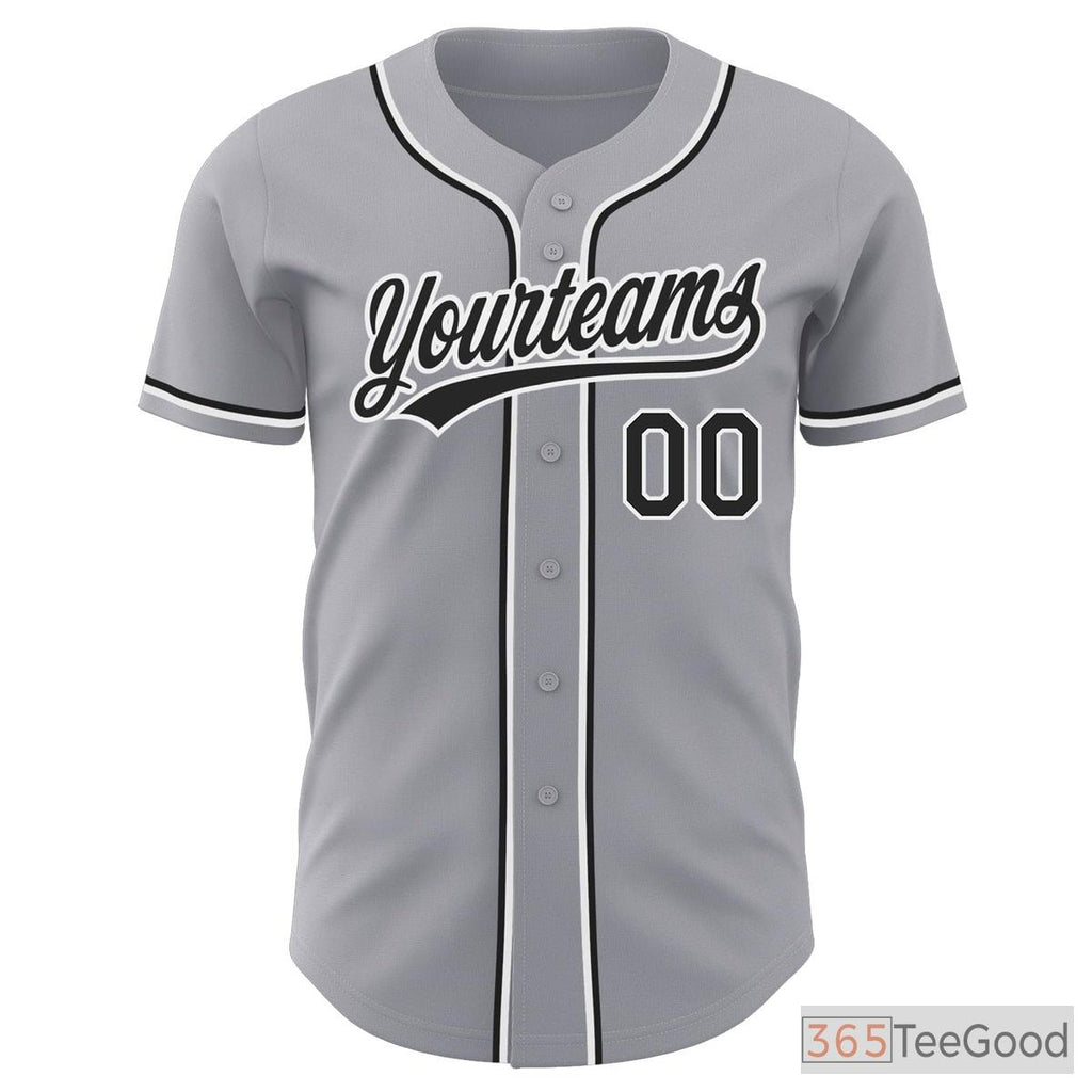 Black & Grey Baseball Jersey Tee for Men & Women - Design Your Custom Apparel