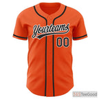 Black & Orange Baseball Jersey Tee for Men & Women - Design Your Custom Team & Fan Apparel