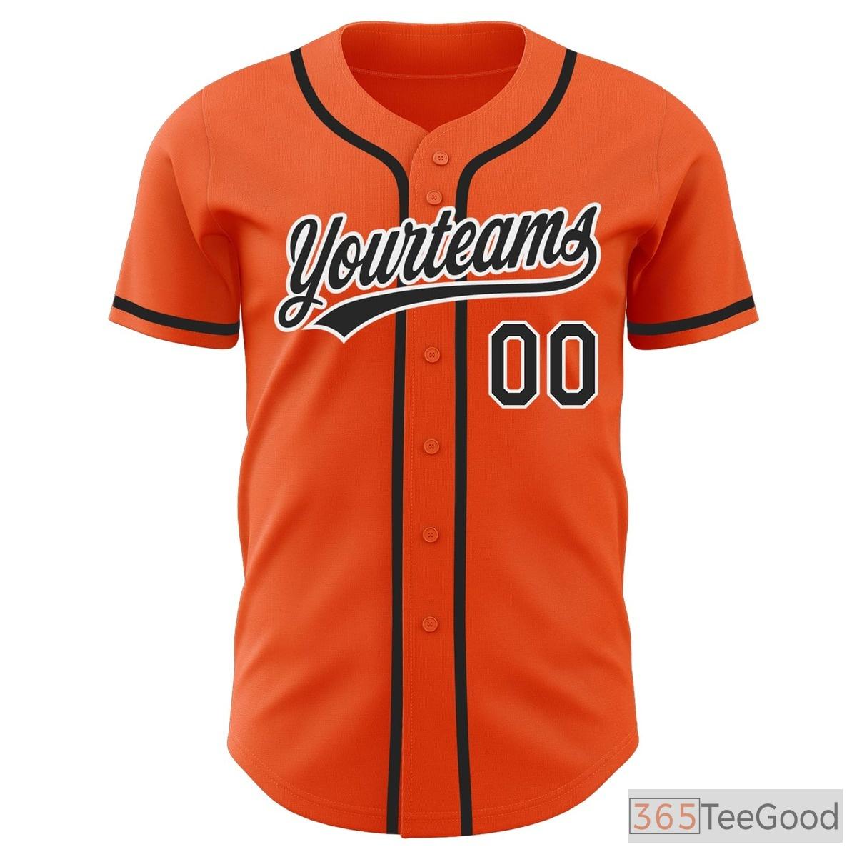 Black & Orange Baseball Jersey Tee for Men & Women - Design Your Custom Team & Fan Apparel
