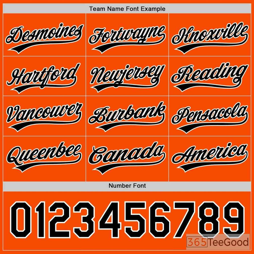 Black & Orange Baseball Jersey Tee for Men & Women - Design Your Custom Team & Fan Apparel