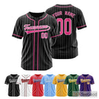 Black & Pink Baseball Jersey Tee for Men & Women - Personalize Your Game Day Style