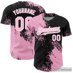 Black & Pink Baseball Jersey Tee for Adults - Stitched Player & Team Customization